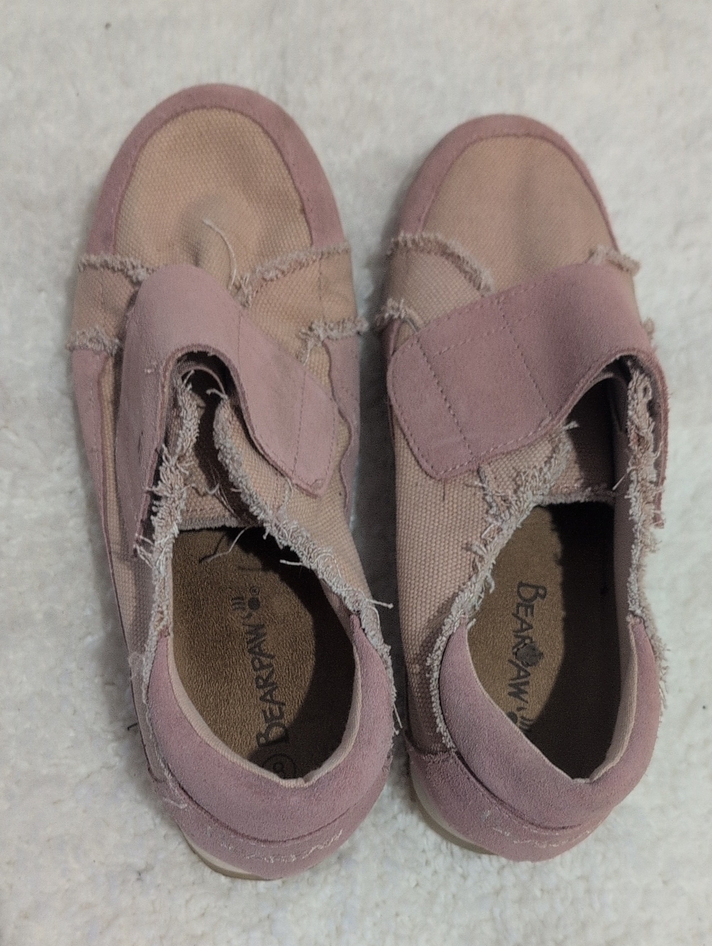 BearPaw Women's Dusty Pink Canvas Slip-On Sneakers